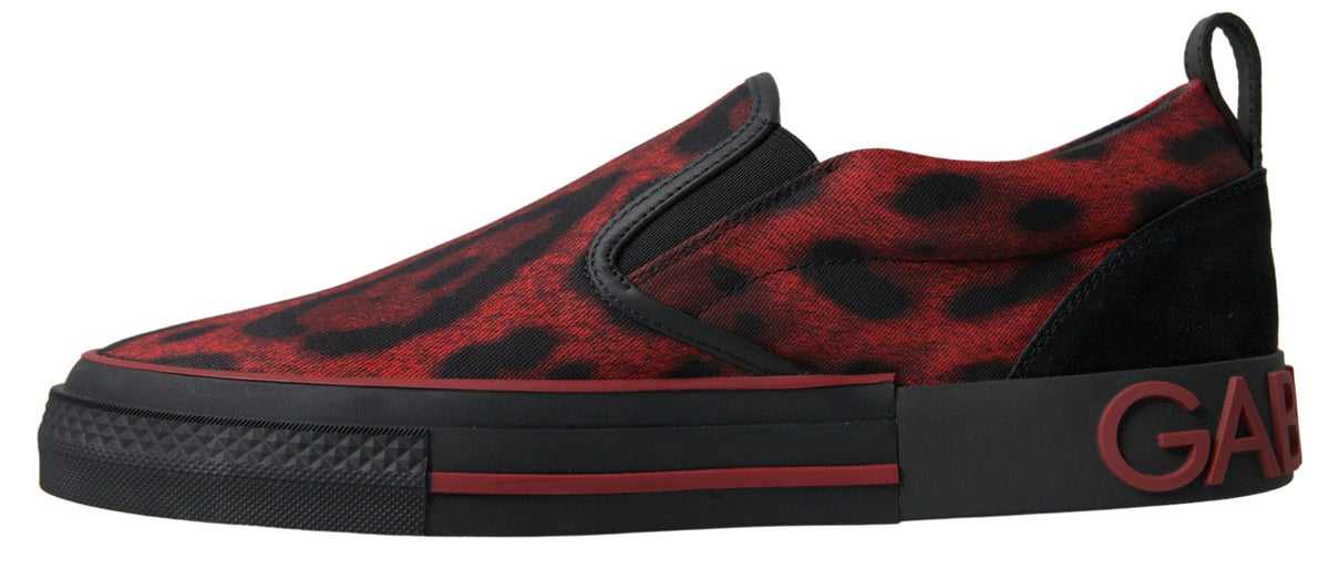 Zapatillas deportivas con estampado de leopardo y estilo mocasín Dolce &amp; Gabbana