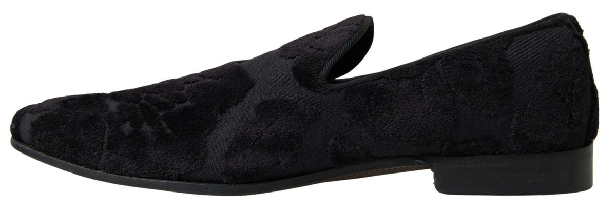 Mocassins vintage noirs exquis Dolce &amp; Gabbana pour hommes