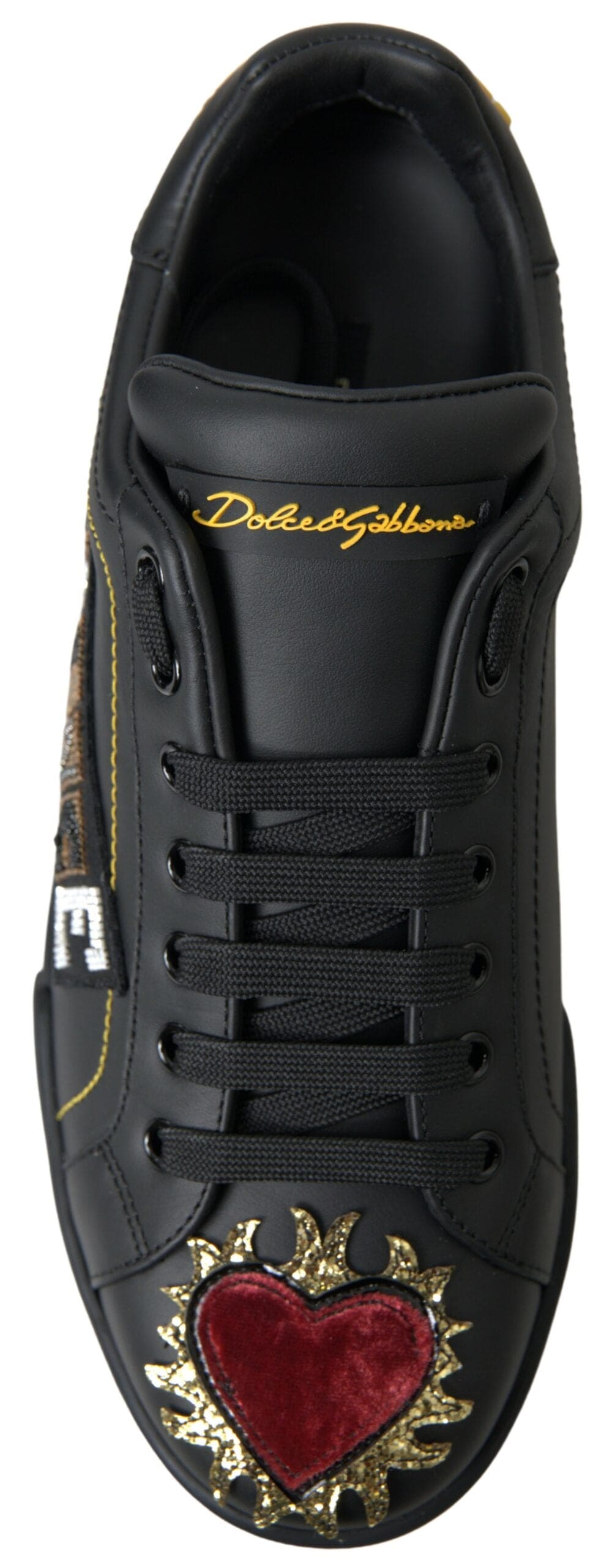 Zapatillas elegantes de piel Portofino de Dolce &amp; Gabbana - Multicolor negro