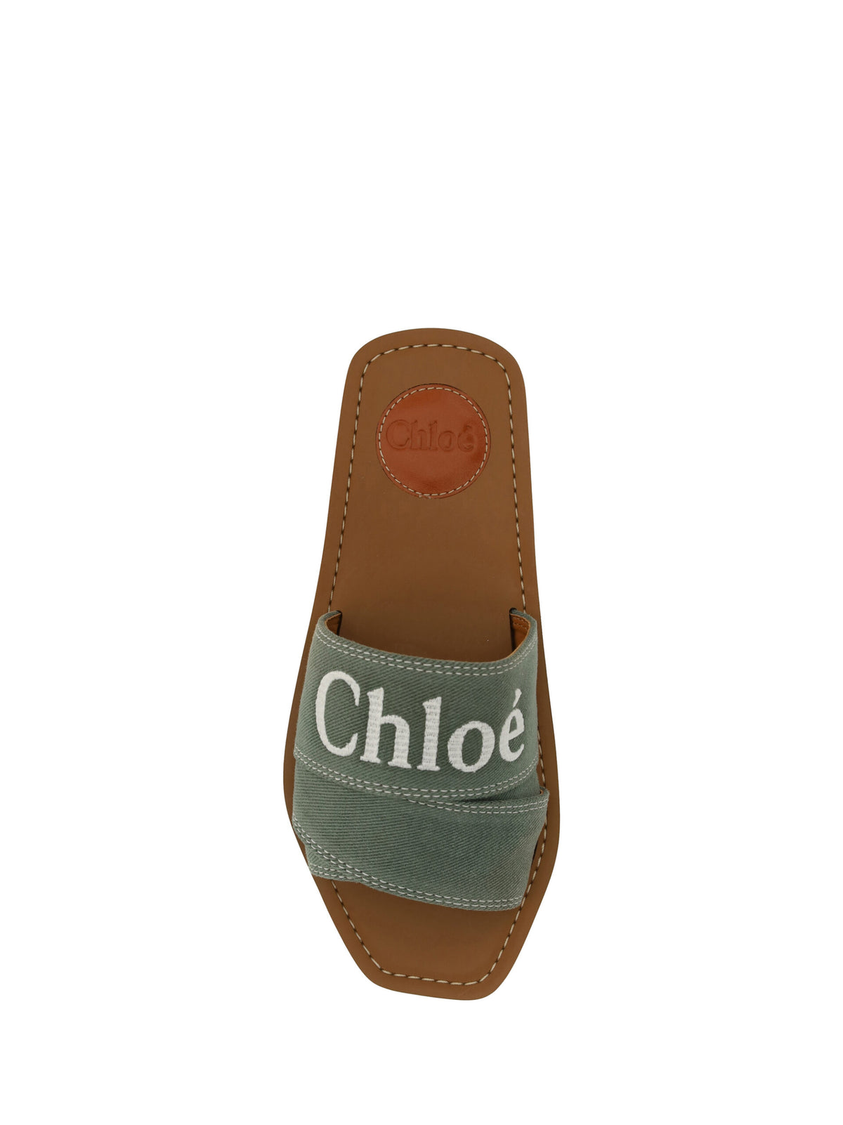 Chanclas elegantes de algodón verde bosque de Chloé