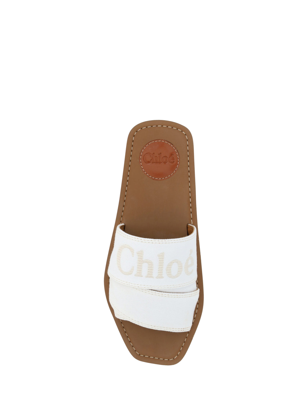 Sandalias elegantes de algodón blancas tipo chanclas de Chloé