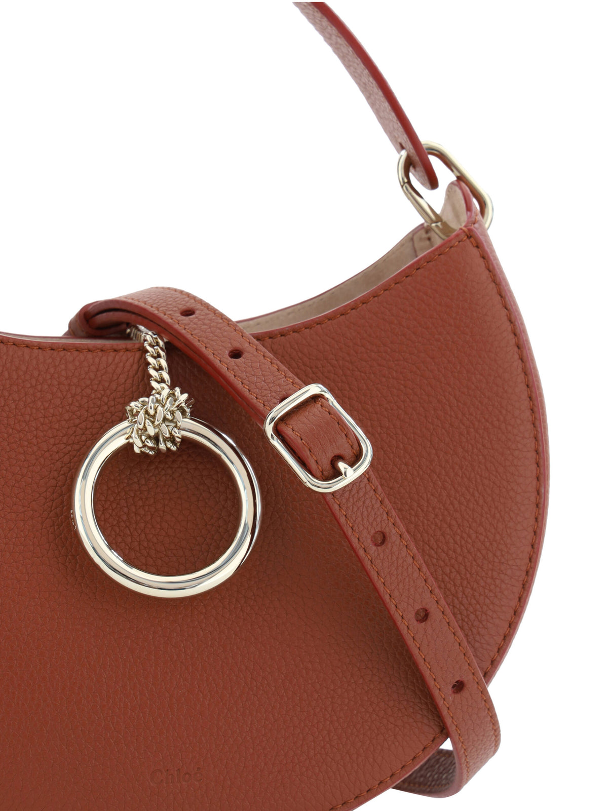 Bolso de hombro pequeño Arlène de piel en marrón sepia de Chloé