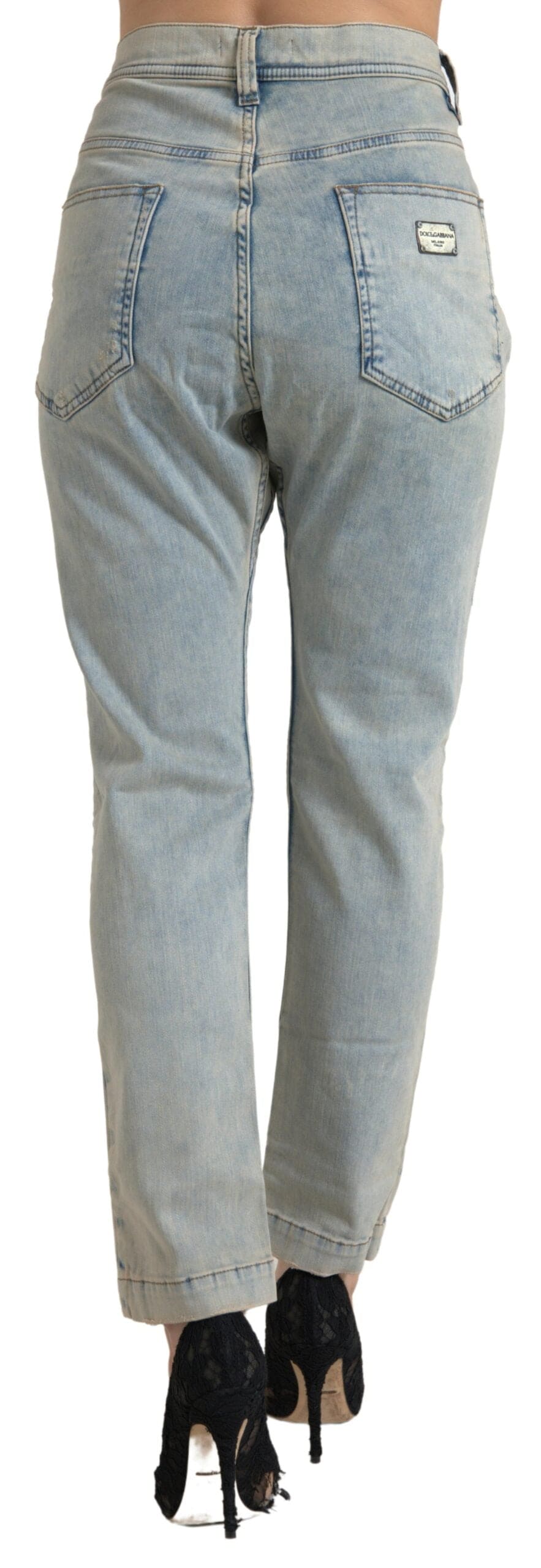 Jean skinny taille mi-haute Dolce &amp; Gabbana Chic en bleu