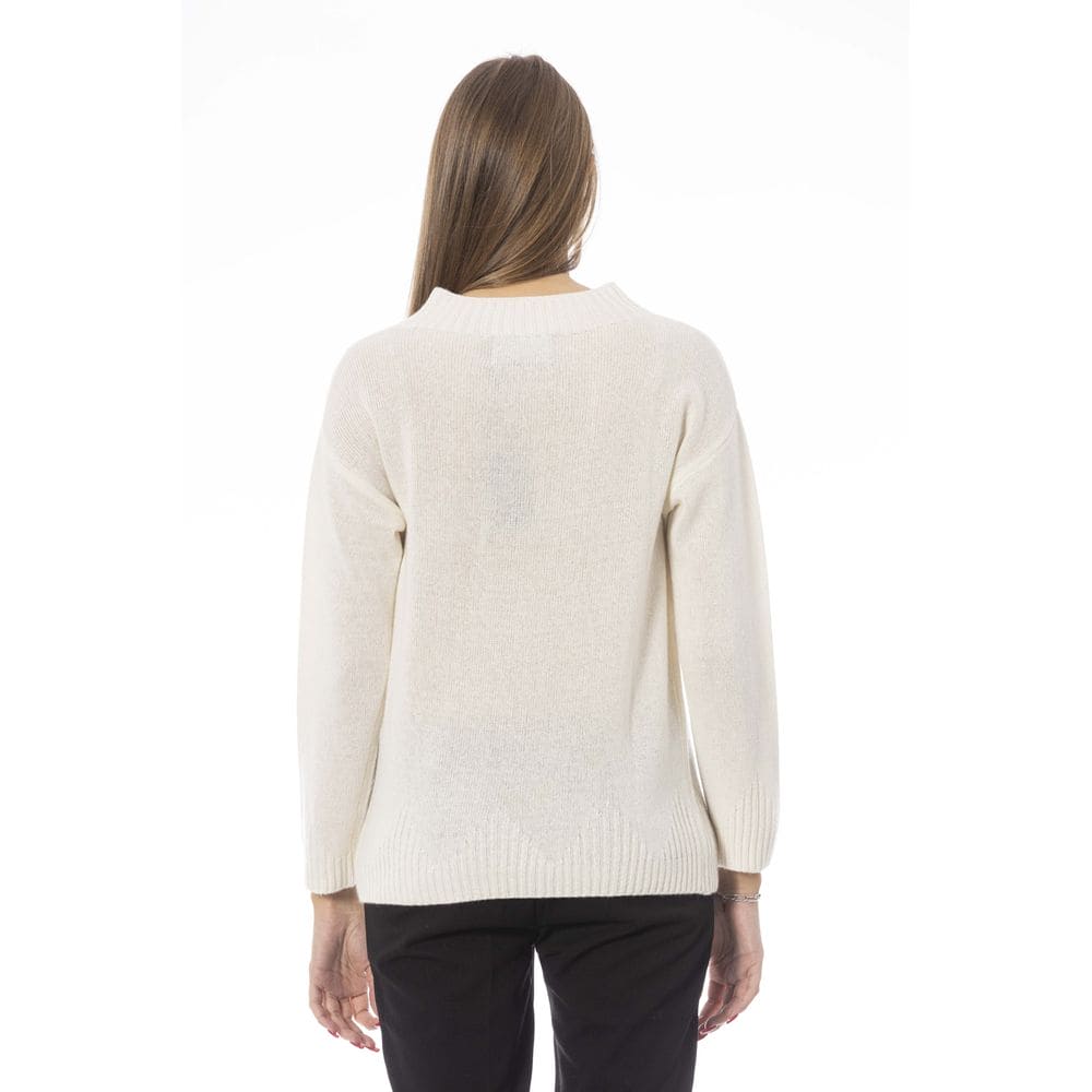 Pull douillet à col volcan beige tendance chic de Baldinini