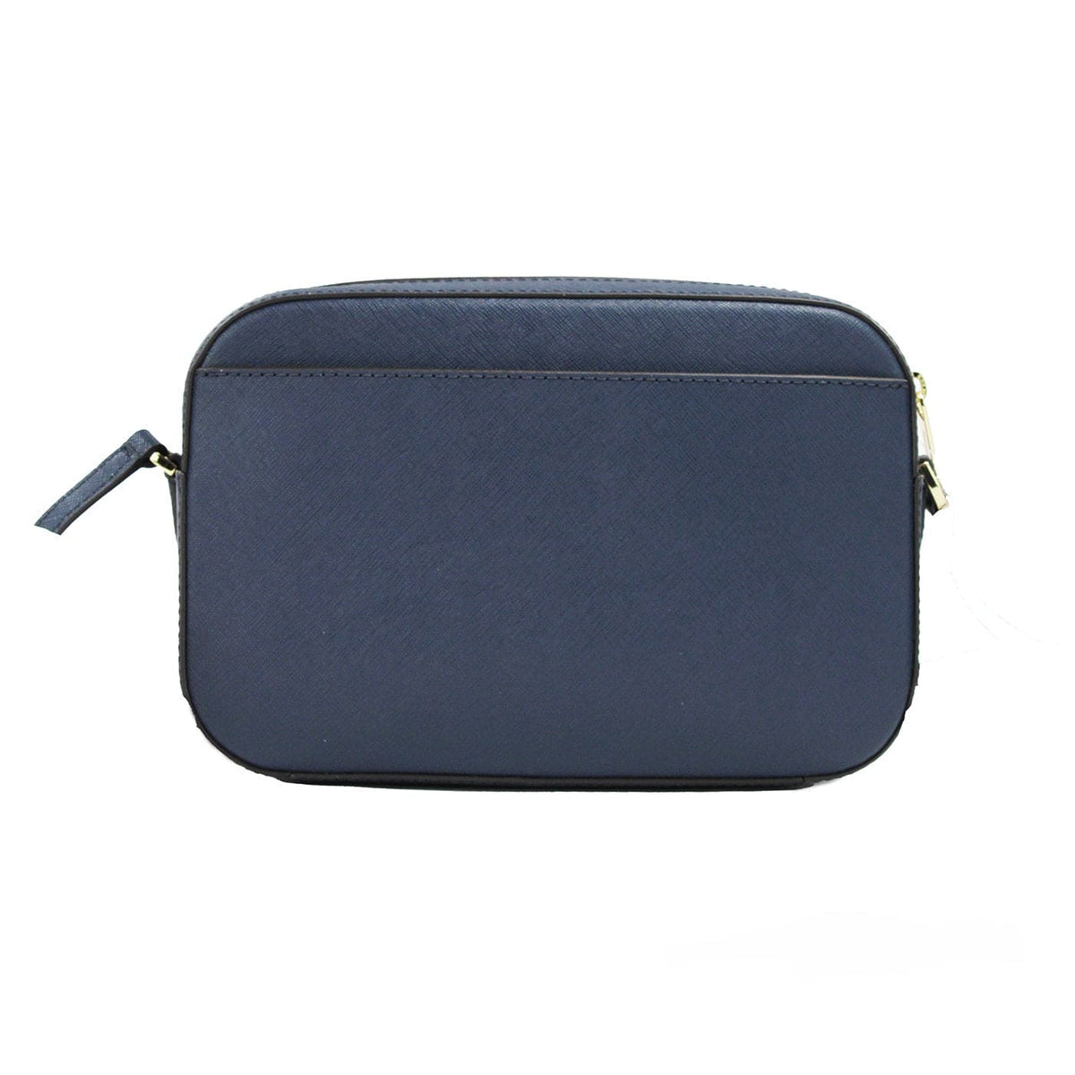 Sac à main Michael Kors Jet Set Large East West en cuir bleu marine avec fermeture éclair et chaîne