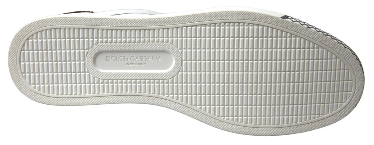 Zapatillas deportivas informales elegantes de cuero blanco de Dolce &amp; Gabbana