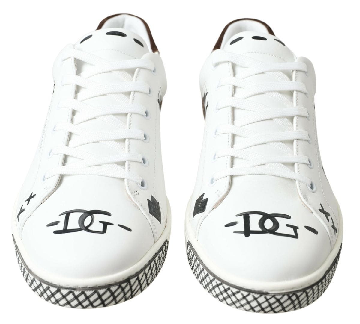 Zapatillas deportivas informales elegantes de cuero blanco de Dolce &amp; Gabbana