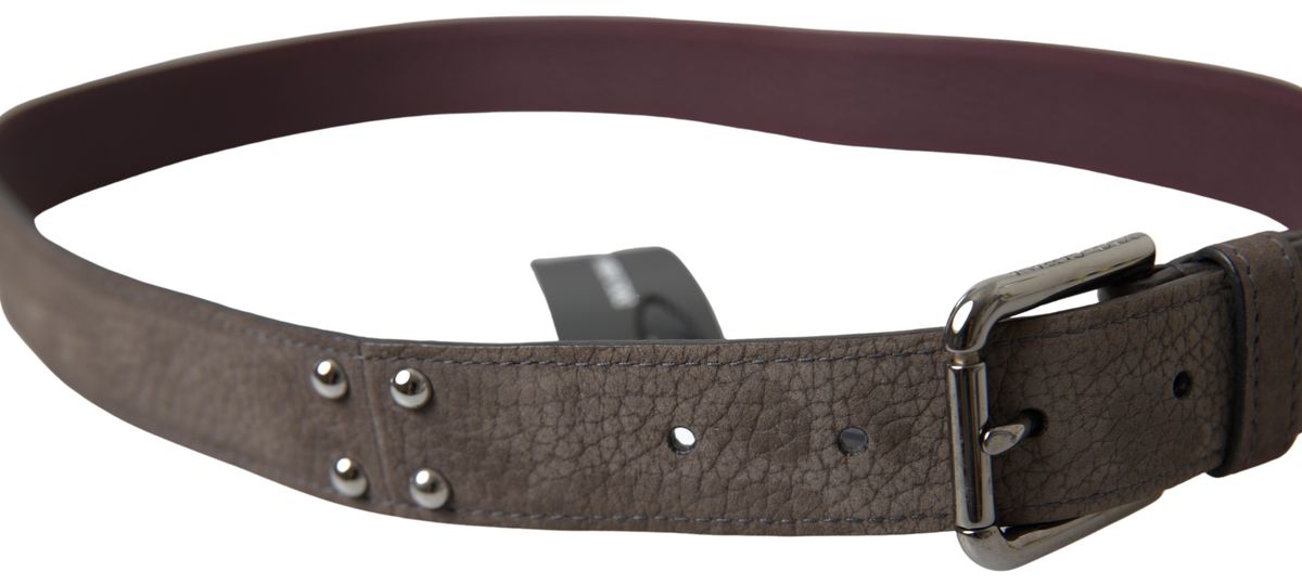 Ceinture élégante en cuir marron avec boucle en métal Dolce &amp; Gabbana