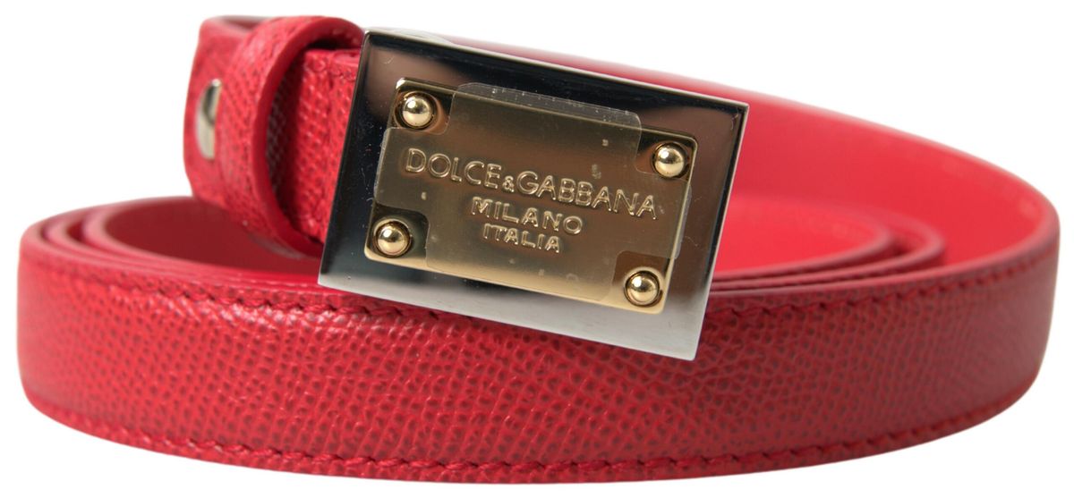 Cinturón elegante de piel roja de diseñador de Dolce &amp; Gabbana