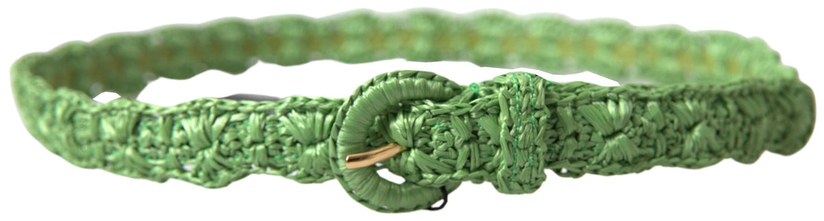 Ceinture élégante en viscose verte Dolce &amp; Gabbana avec boucle en métal