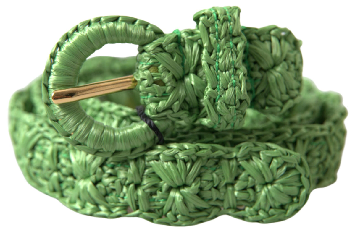 Ceinture élégante en viscose verte Dolce &amp; Gabbana avec boucle en métal