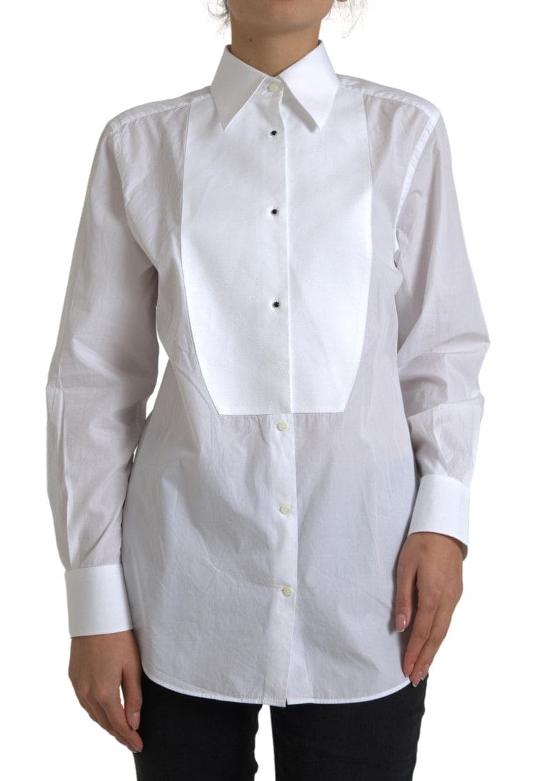 Chemise élégante en popeline de coton blanche Dolce &amp; Gabbana