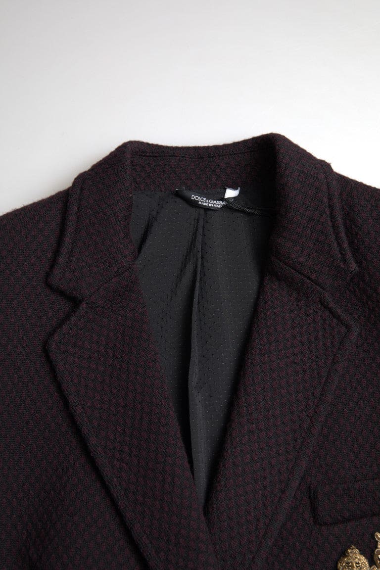 Blazer cruzado elegante de lana morado de Dolce &amp; Gabbana