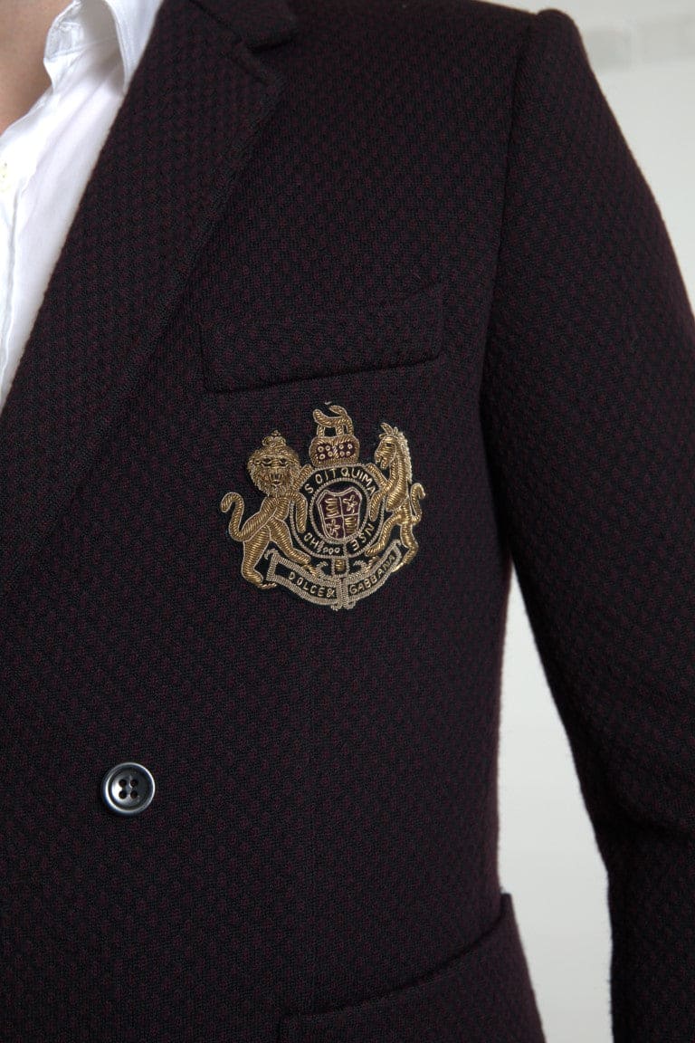 Blazer cruzado elegante de lana morado de Dolce &amp; Gabbana