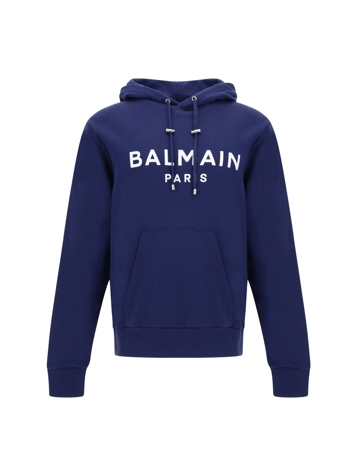 Sudadera con capucha y monograma azul marino elegante de Balmain