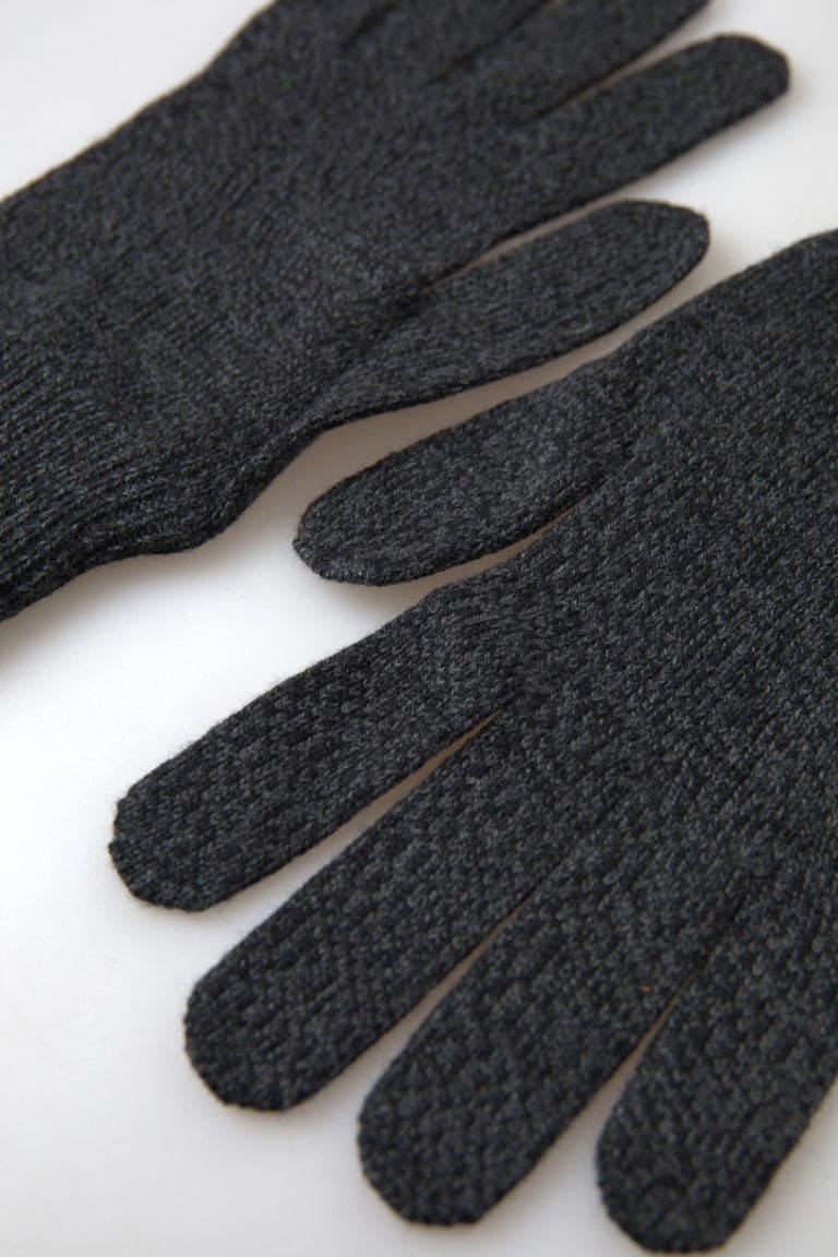 Gants d'hiver élégants en laine vierge Dolce &amp; Gabbana en gris