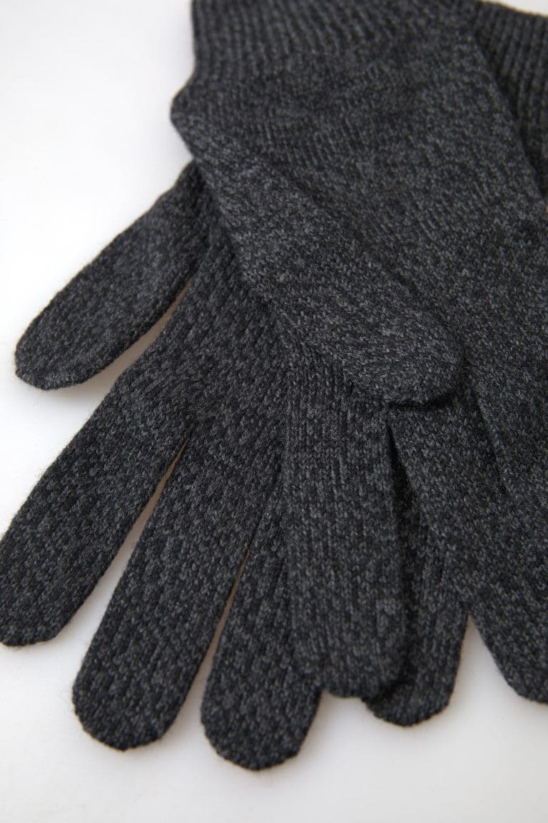 Gants d'hiver élégants en laine vierge Dolce &amp; Gabbana en gris