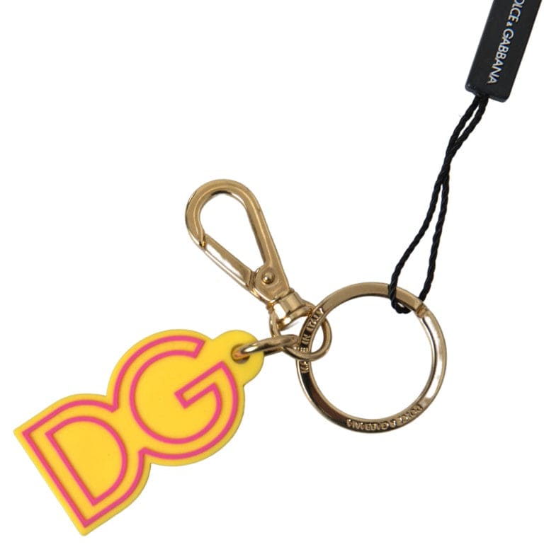 Porte-clés Dolce &amp; Gabbana Chic avec logo jaune gravé