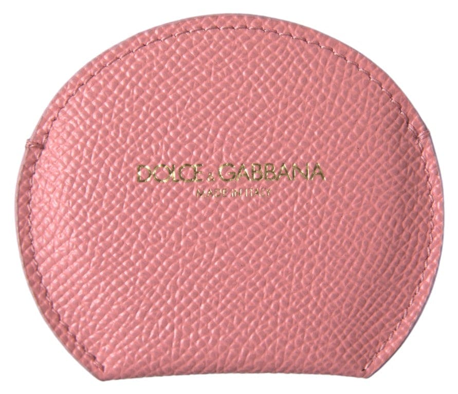 Espejo de mano de cuero rosa chic de Dolce &amp; Gabbana