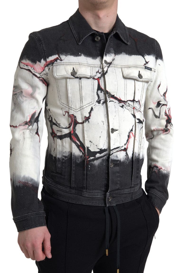 Veste en jean stretch multicolore en coton Dolce &amp; Gabbana