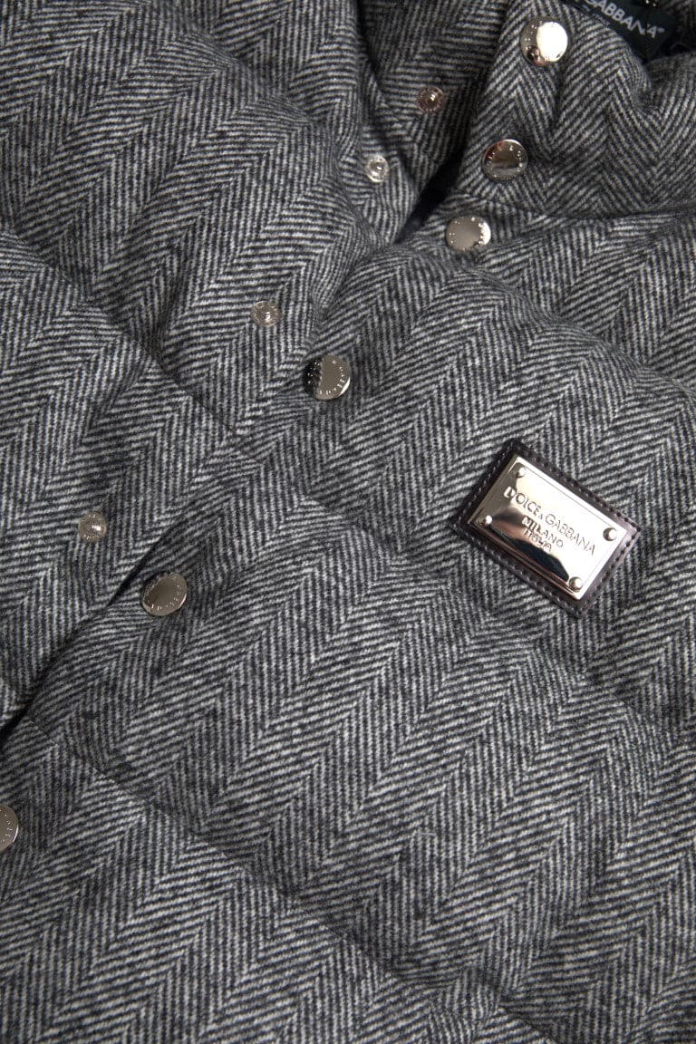 Veste gilet élégante en laine mélangée à chevrons Dolce &amp; Gabbana