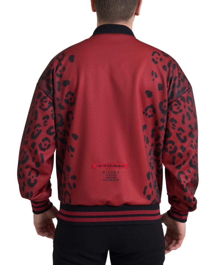 Cazadora bomber con estampado de leopardo rojo de Dolce &amp; Gabbana