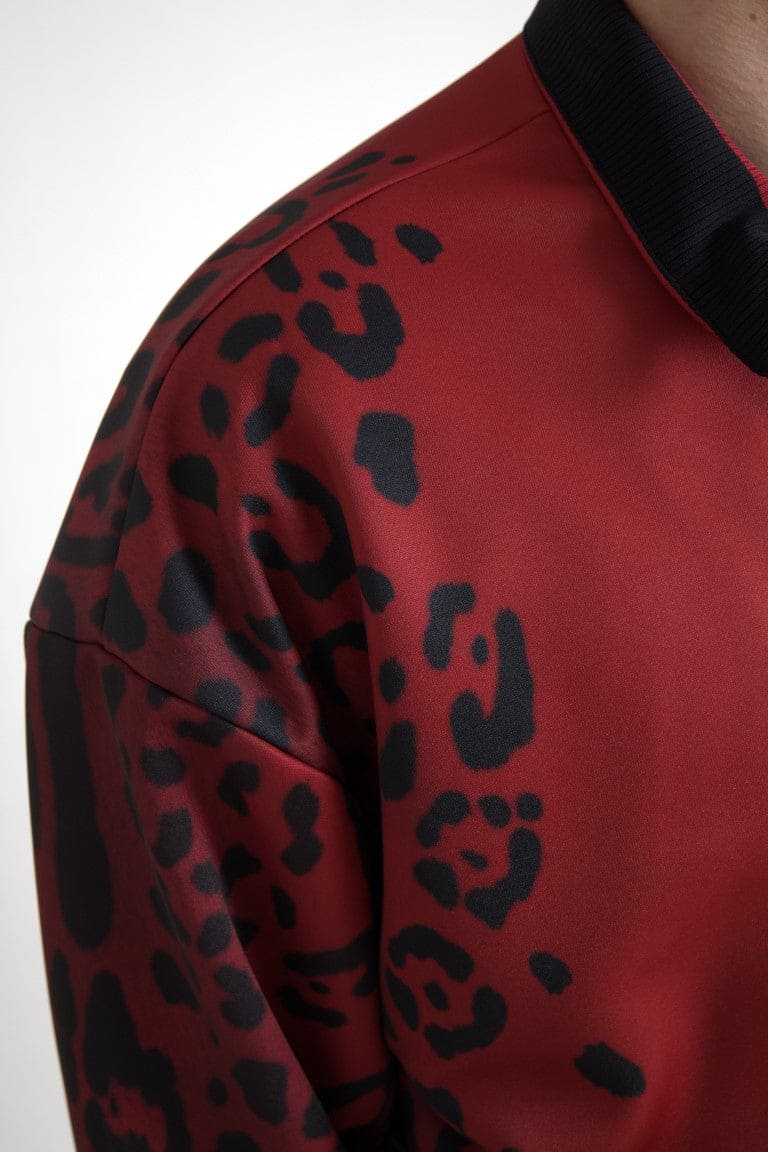 Cazadora bomber con estampado de leopardo rojo de Dolce &amp; Gabbana