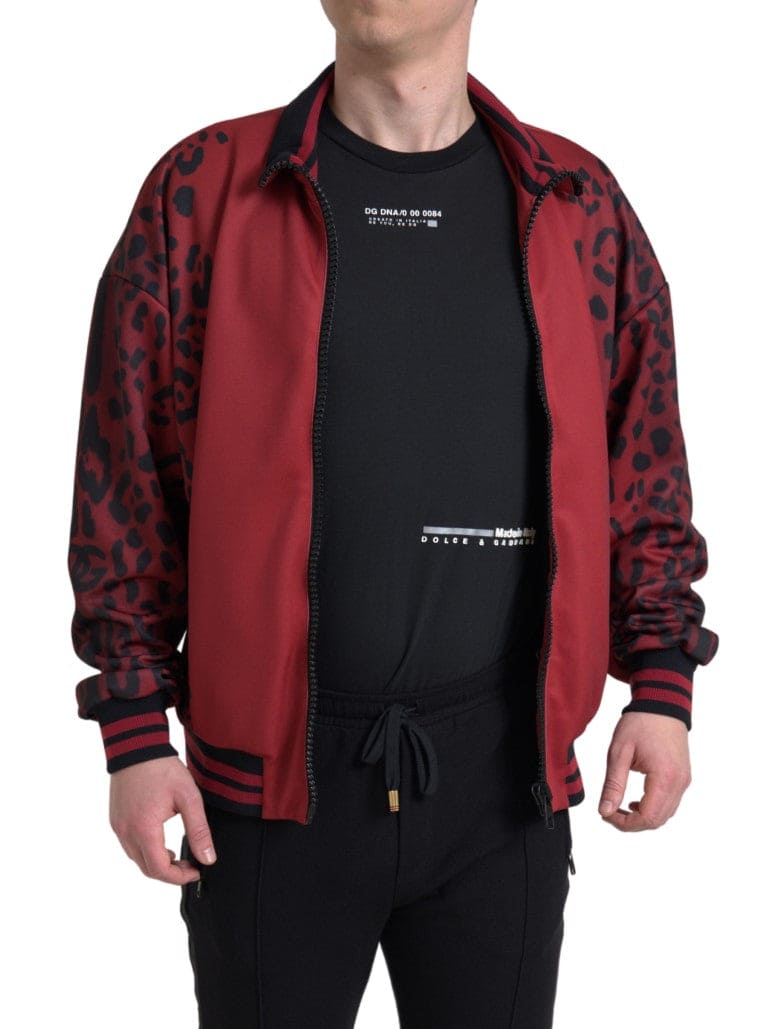 Cazadora bomber con estampado de leopardo rojo de Dolce &amp; Gabbana