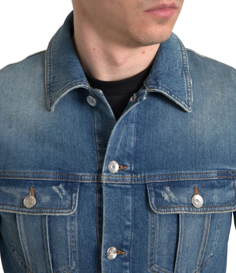 Dolce & Gabbana Elegant Blue Denim Stretch Jacket