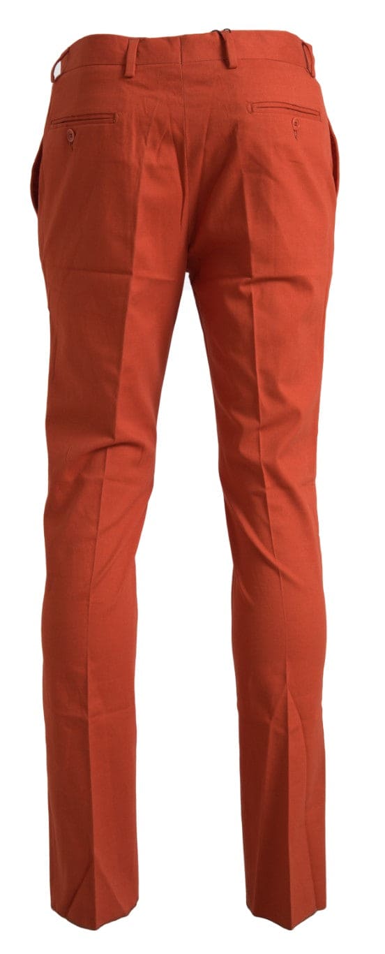 BENCIVENGA Elegante pantalón naranja de puro algodón