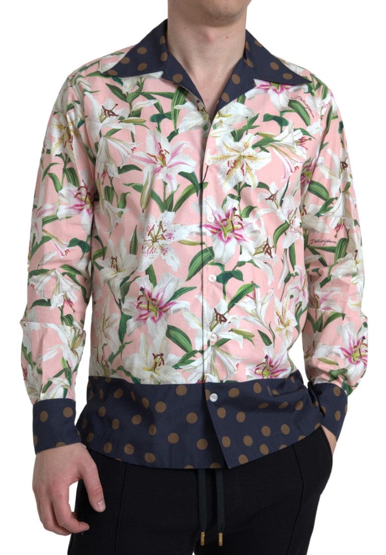 Camisa elegante informal de corte entallado en color rosa de Dolce &amp; Gabbana