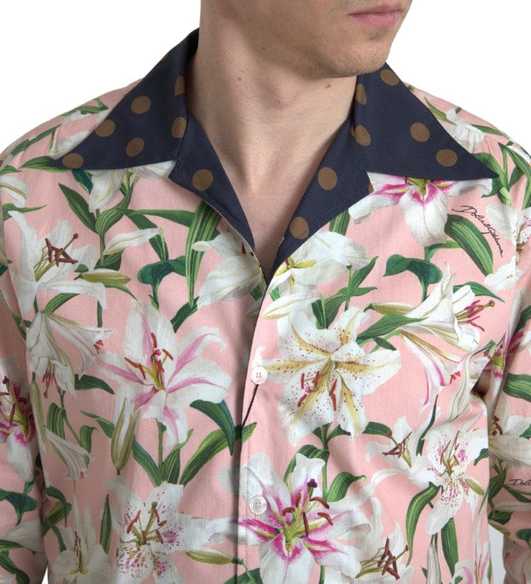 Dolce & Gabbana Elegant Slim Fit Pink Casual Shirt