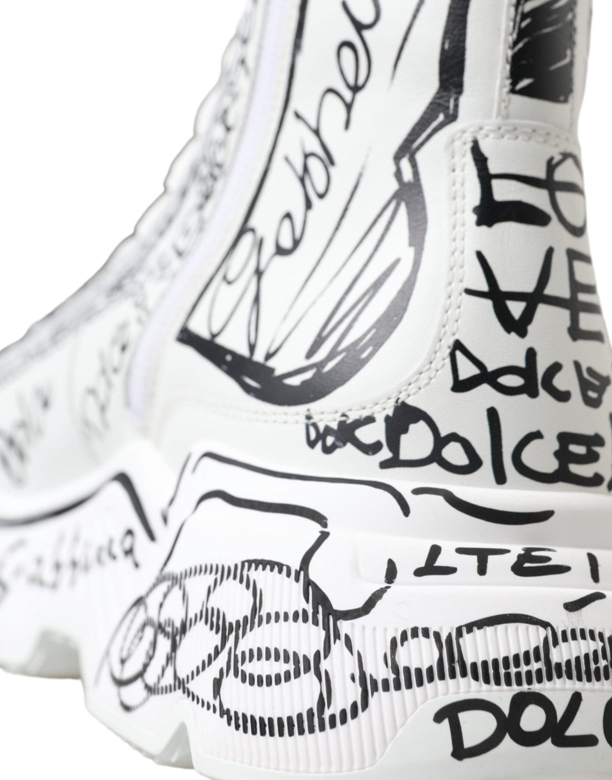 Dolce & Gabbana Daymaster Graffiti Print Mid Top Sneakers