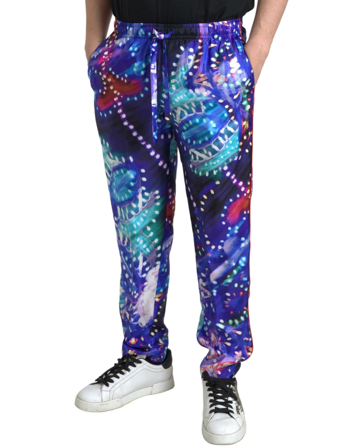 Pantalon de jogging en soie multicolore Dolce &amp; Gabbana