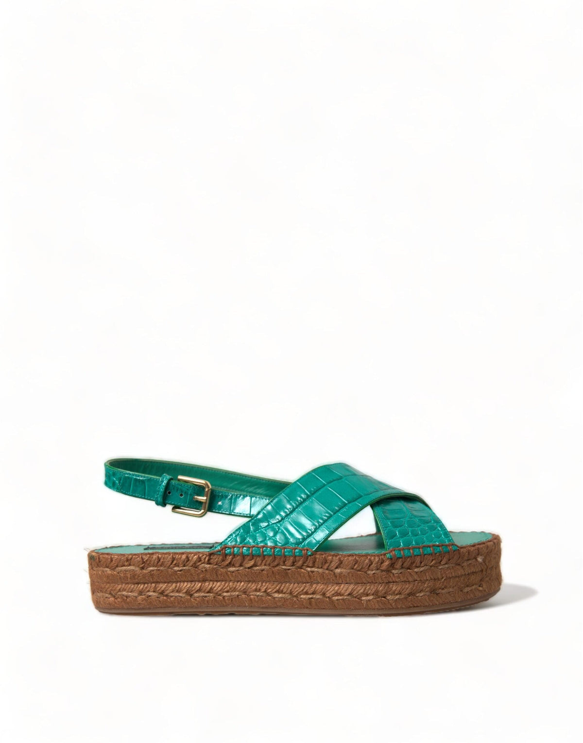 Sandalias con plataforma y alpargatas verdes elegantes de Dolce &amp; Gabbana