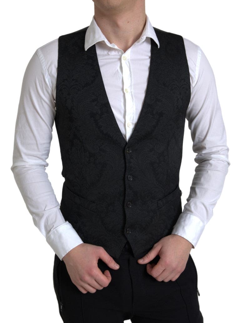 Dolce & Gabbana Elegant Black Formal Dress Vest