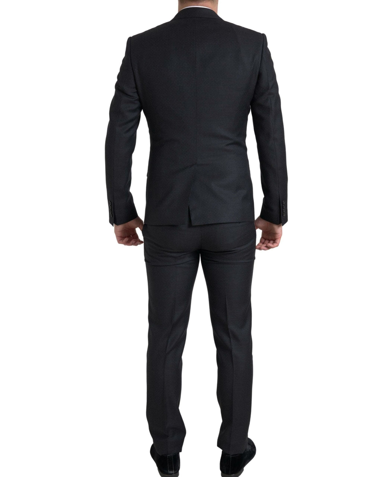 Traje elegante de tres piezas ajustado Martini negro de Dolce &amp; Gabbana