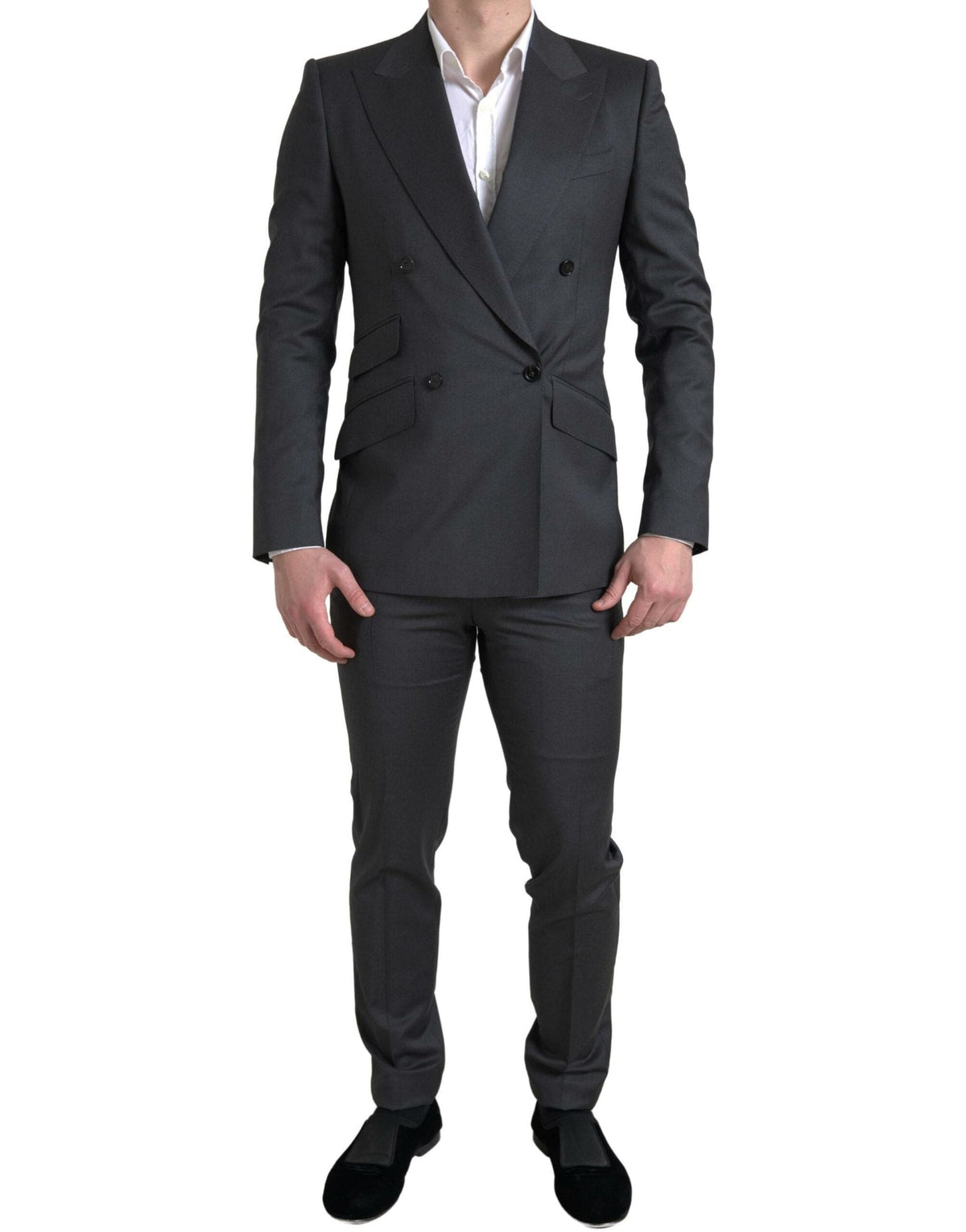 Dolce & Gabbana Sleek Grey Slim Fit Double Breasted Suit