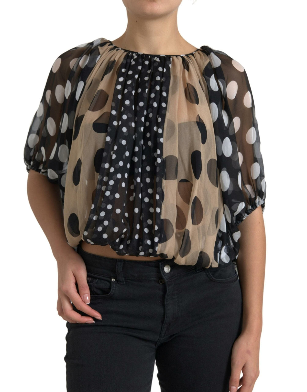 Blusa elegante de seda con lunares de Dolce &amp; Gabbana