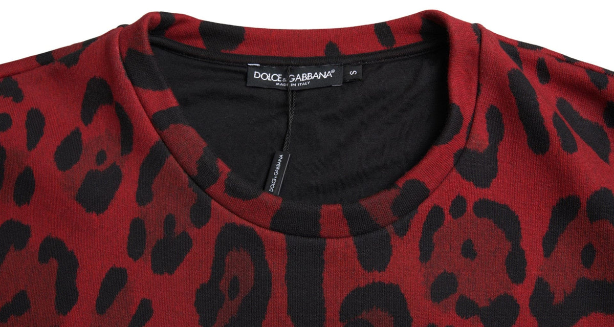 Camiseta sin mangas de algodón con estampado de leopardo rojo de Dolce &amp; Gabbana