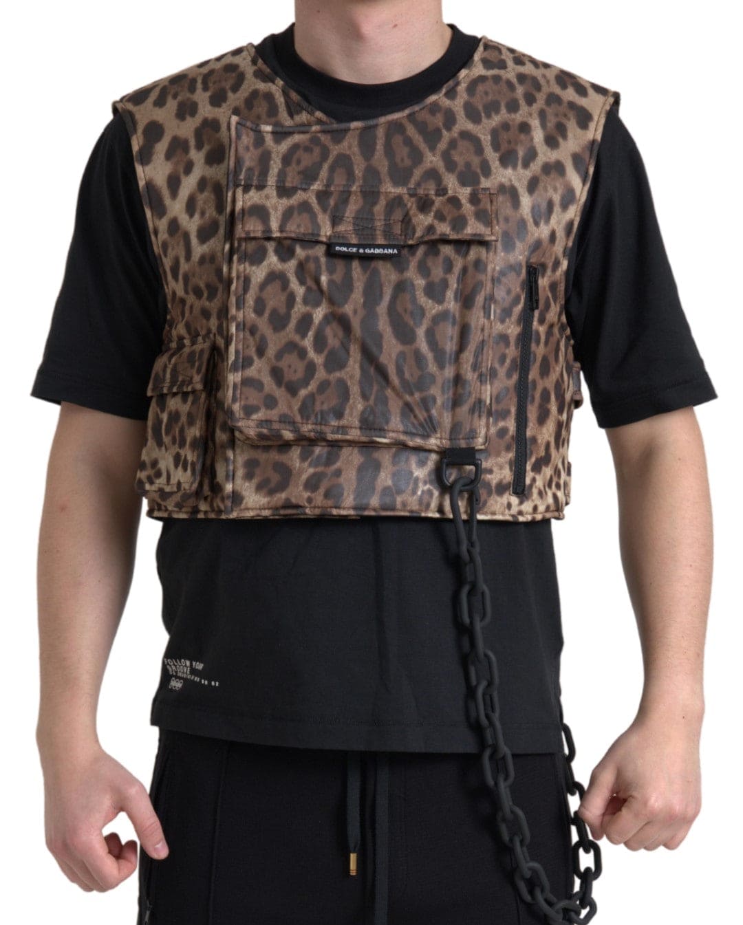 Gilet léopard en soie Dolce &amp; Gabbana Exclusivité Sportswear