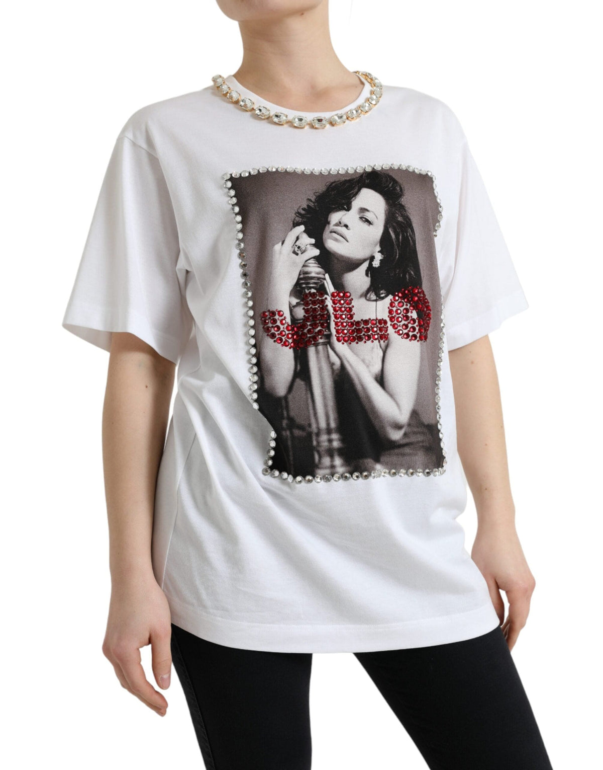 T-shirt Dolce &amp; Gabbana J.Lo Portrait Crystal – Édition limitée