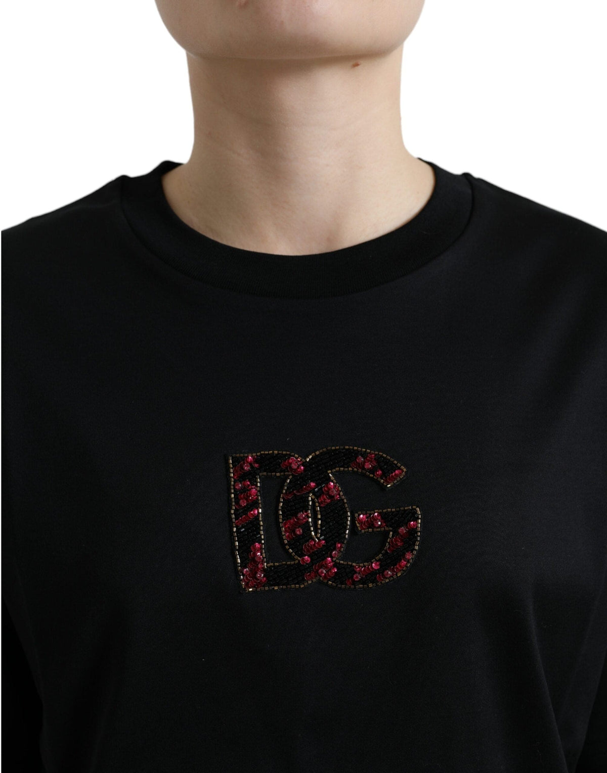 Camiseta elegante negra con cristales de Dolce &amp; Gabbana