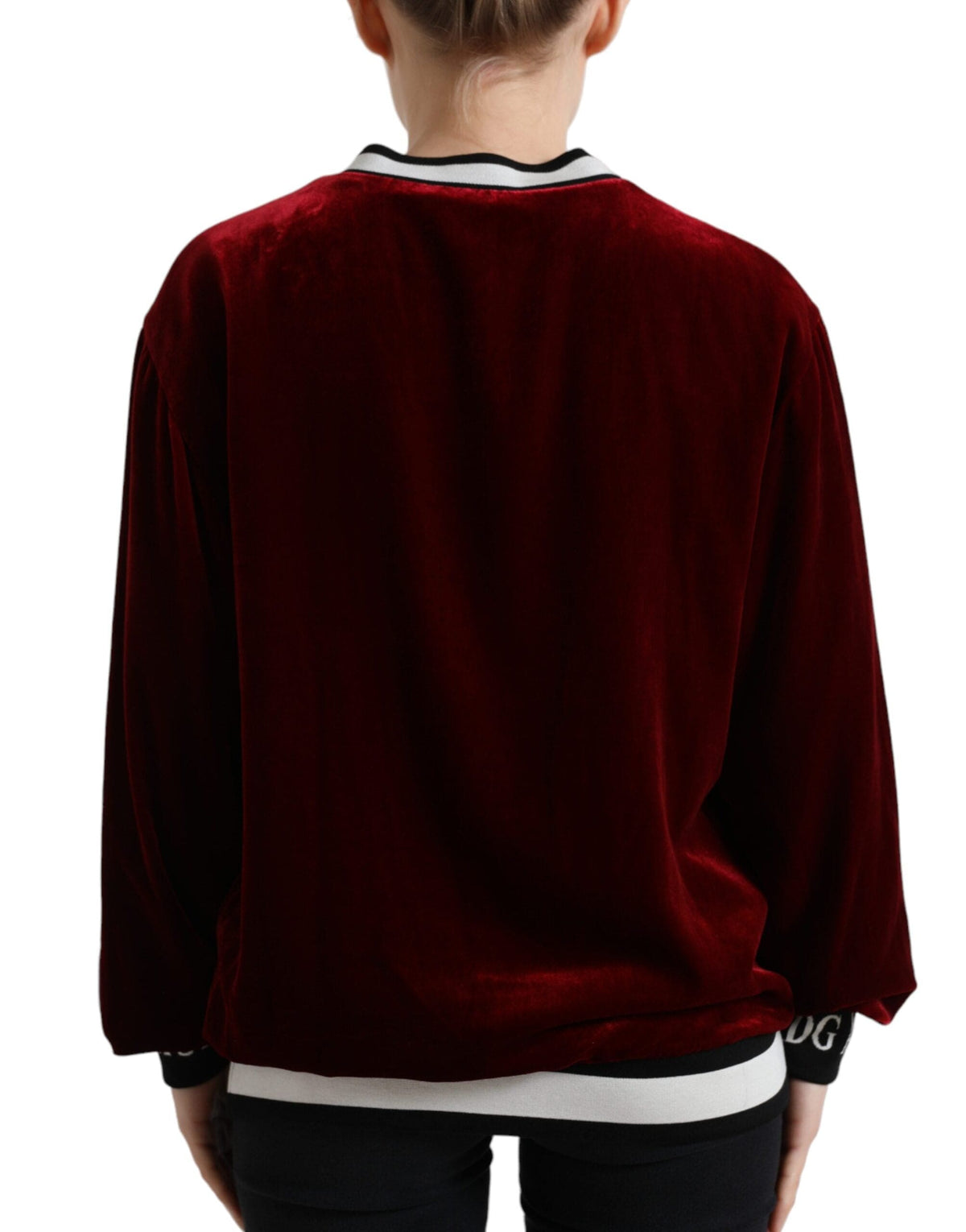 Pull élégant en soie mélangée bordeaux Dolce &amp; Gabbana