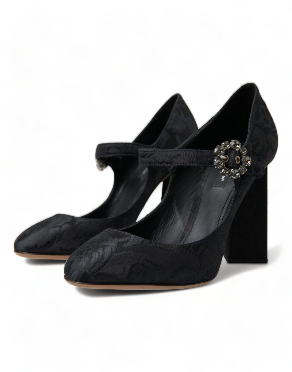 Escarpins Mary Janes chics en brocart noir Dolce &amp; Gabbana