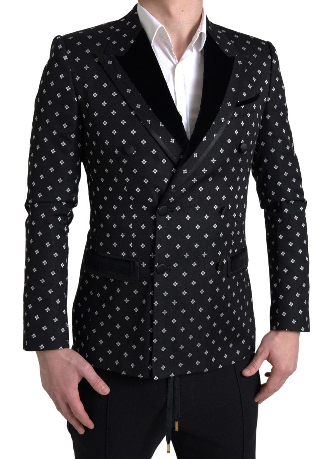 Blazer elegante y ajustado con estampado geométrico de Dolce &amp; Gabbana