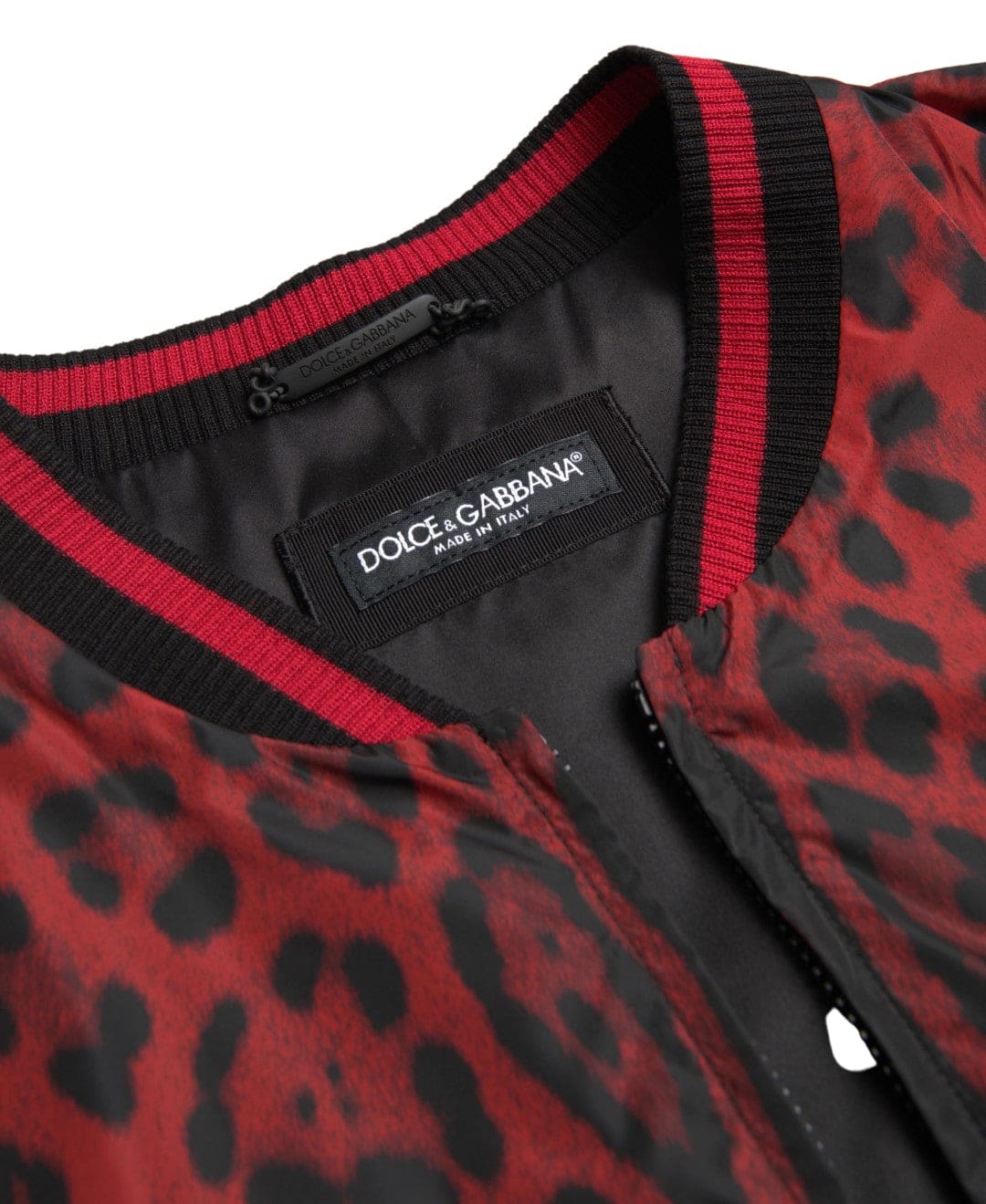 Cazadora bomber con estampado de leopardo rojo de Dolce &amp; Gabbana