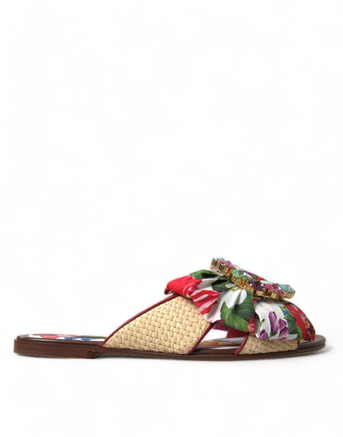 Sandalias planas con estampado floral exquisito de Dolce &amp; Gabbana