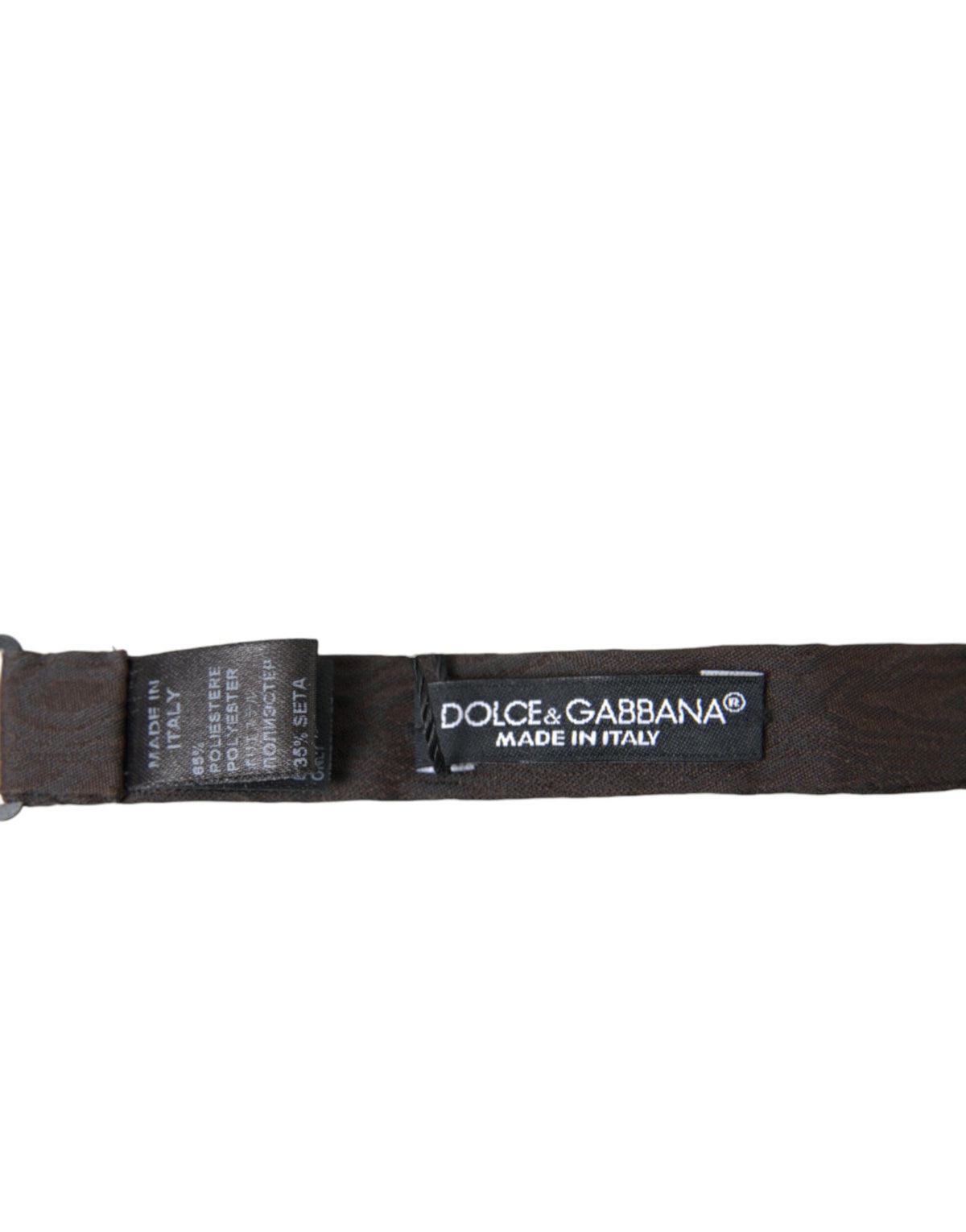 Nœud papillon élégant en soie mélangée marron Dolce &amp; Gabbana