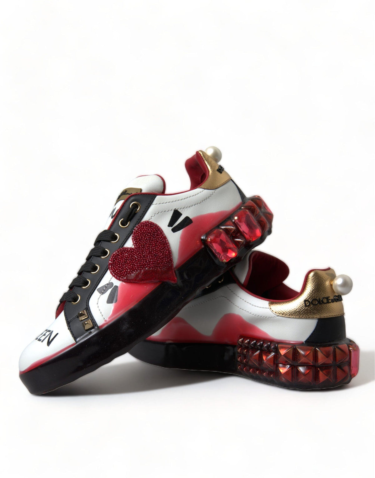 Elegantes zapatillas deportivas con cristales Portofino de Dolce &amp; Gabbana